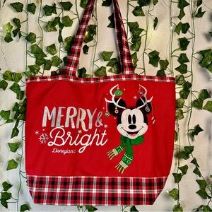 Disney Red and Green Mickey Mouse Tote Bag